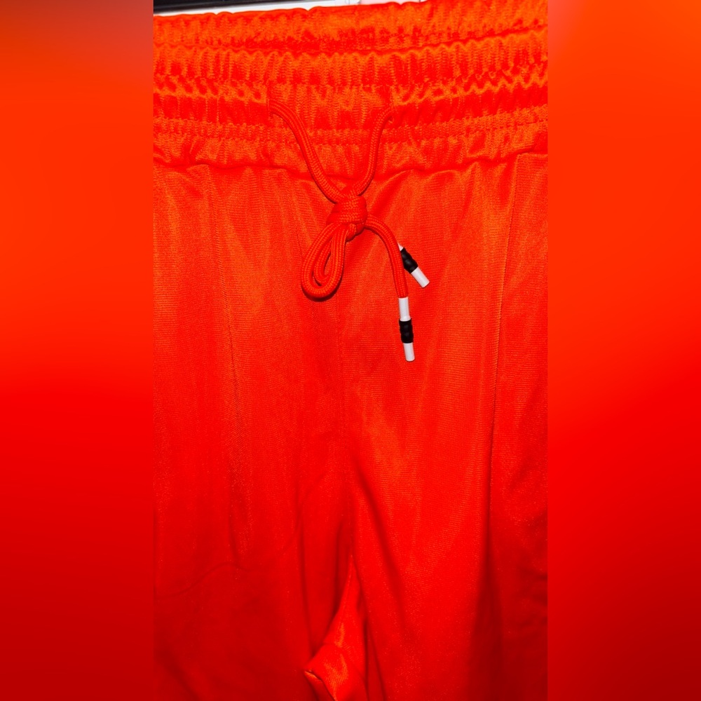 Track Suit 🍊 Orange w/White side stripes. UNISEX Sz.large NWOT - Picture 11 of 12